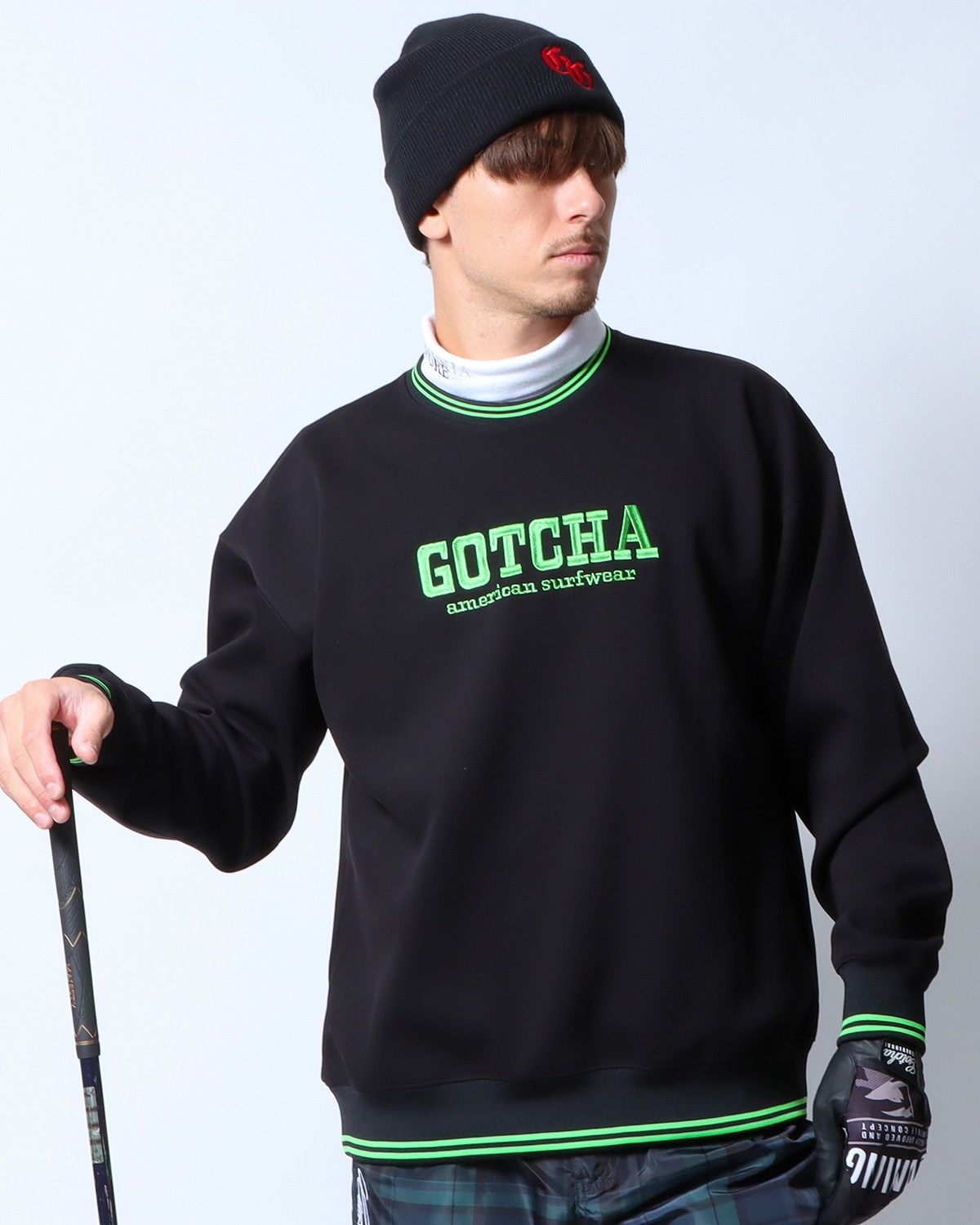 GOTCHA GOLF] UVカット 鹿の子 ダンボールニット トレーナー | PEET