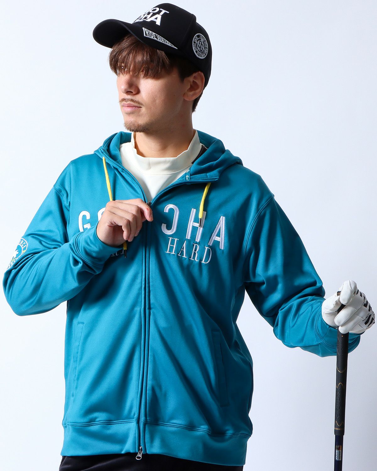 ターコイズ：180cm/70kg(Lサイズ着用)