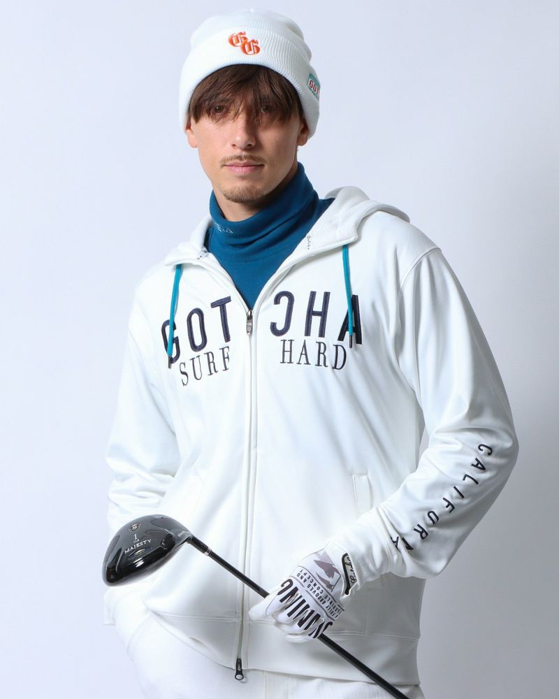 GOTCHA GOLF] 裏起毛 ネックウォーマー付き フルジップ パーカー