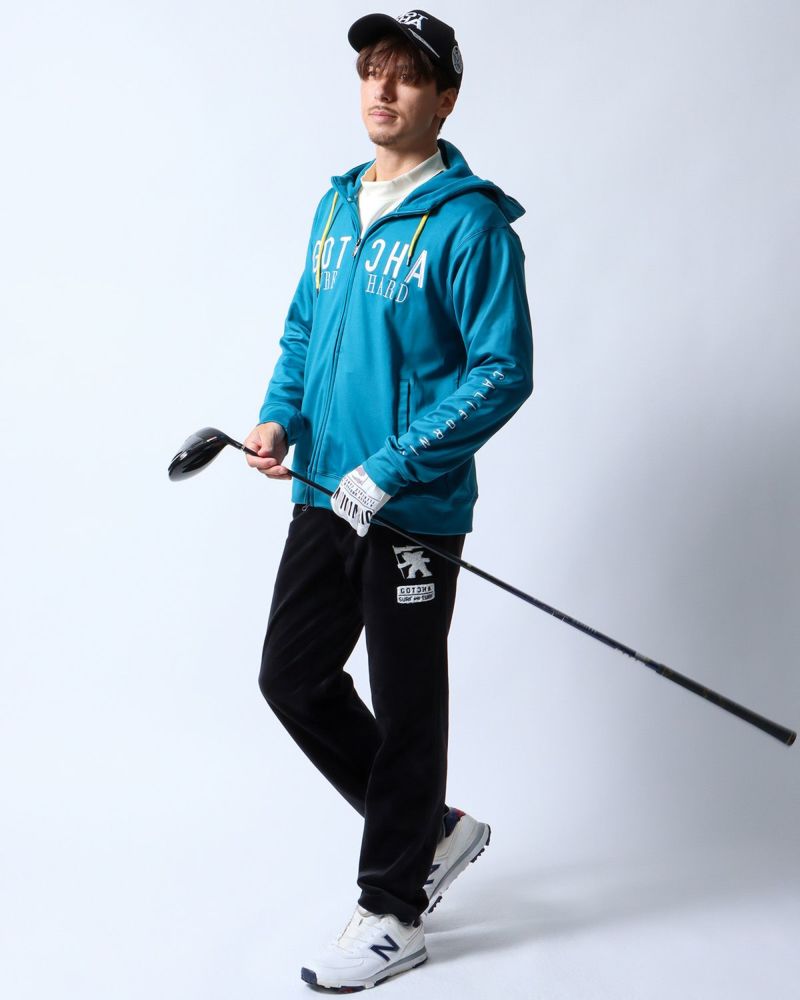 GOTCHA GOLF] 裏起毛 ネックウォーマー付き フルジップ パーカー