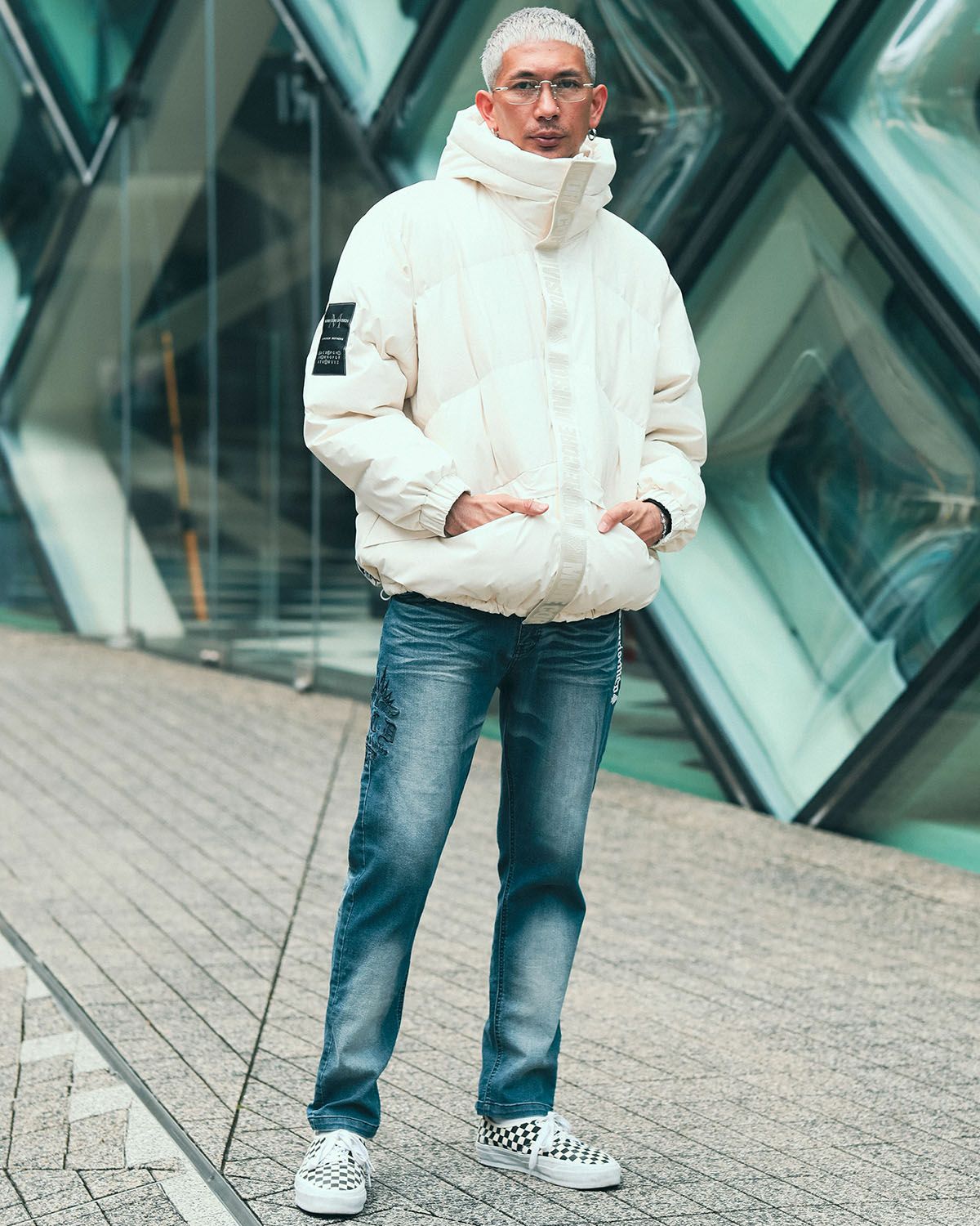 オフホワイト:183cm(XLサイズ着用)