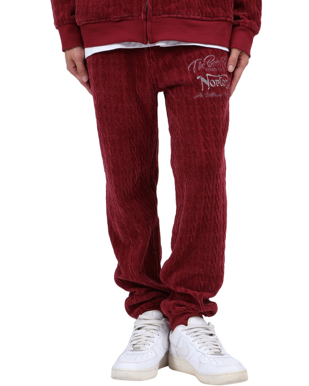 バーガンディ：174cm62kg(Lサイズ着用)