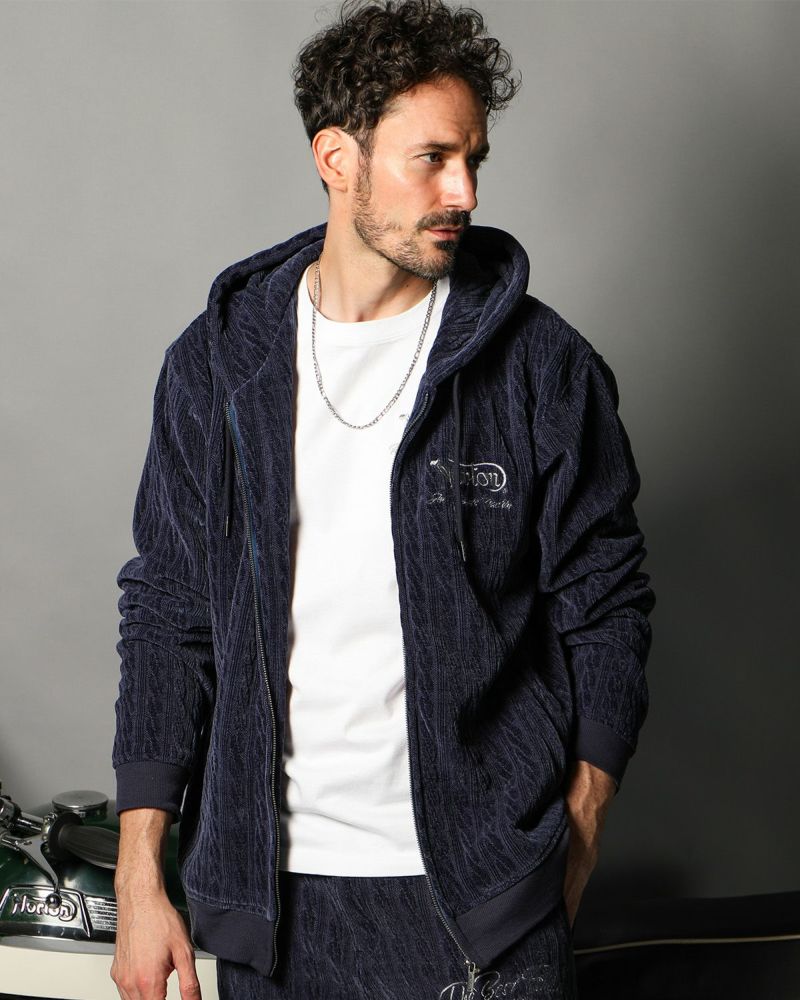 Norton] ベロア メタリック刺繍 フルジップ パーカー | PEET ONLINE STORE