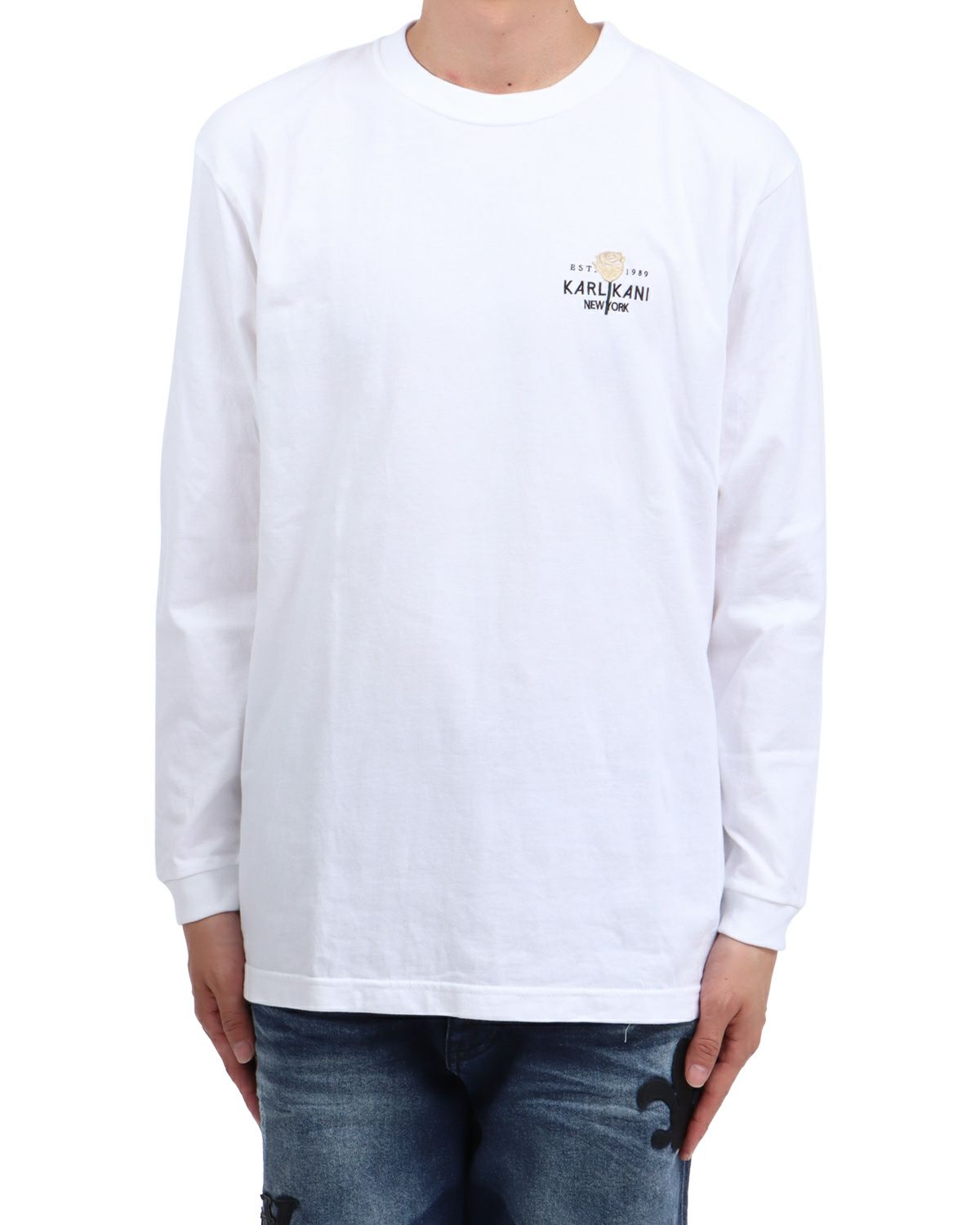 ホワイト：174cm62kg(Lサイズ着用)