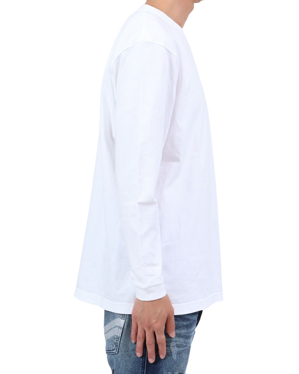 ホワイト：174cm62kg(Lサイズ着用)