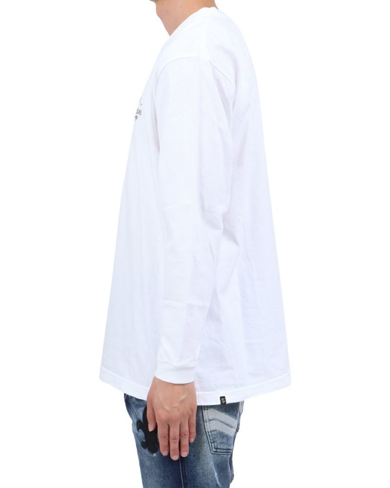 ホワイト：174cm62kg(Lサイズ着用)