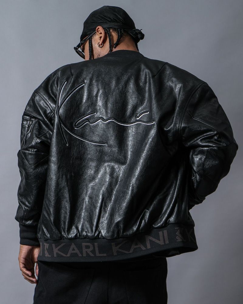 カールカナイ　刺繍ロゴレザージャケット　リバーシブル カールカナイ 刺繍ロゴレザージャケット リバーシブル - メルカリ