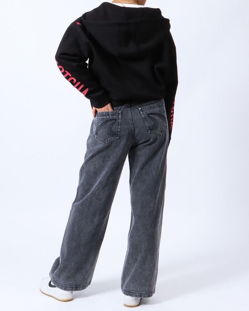 新品✨️ビーワンアーカイブ ウォッシュ加工 ブラック ワイドデニムパンツ 38 新品✨️ビーワンアーカイブ ウォッシュ加工 ブラック ワイドデニム