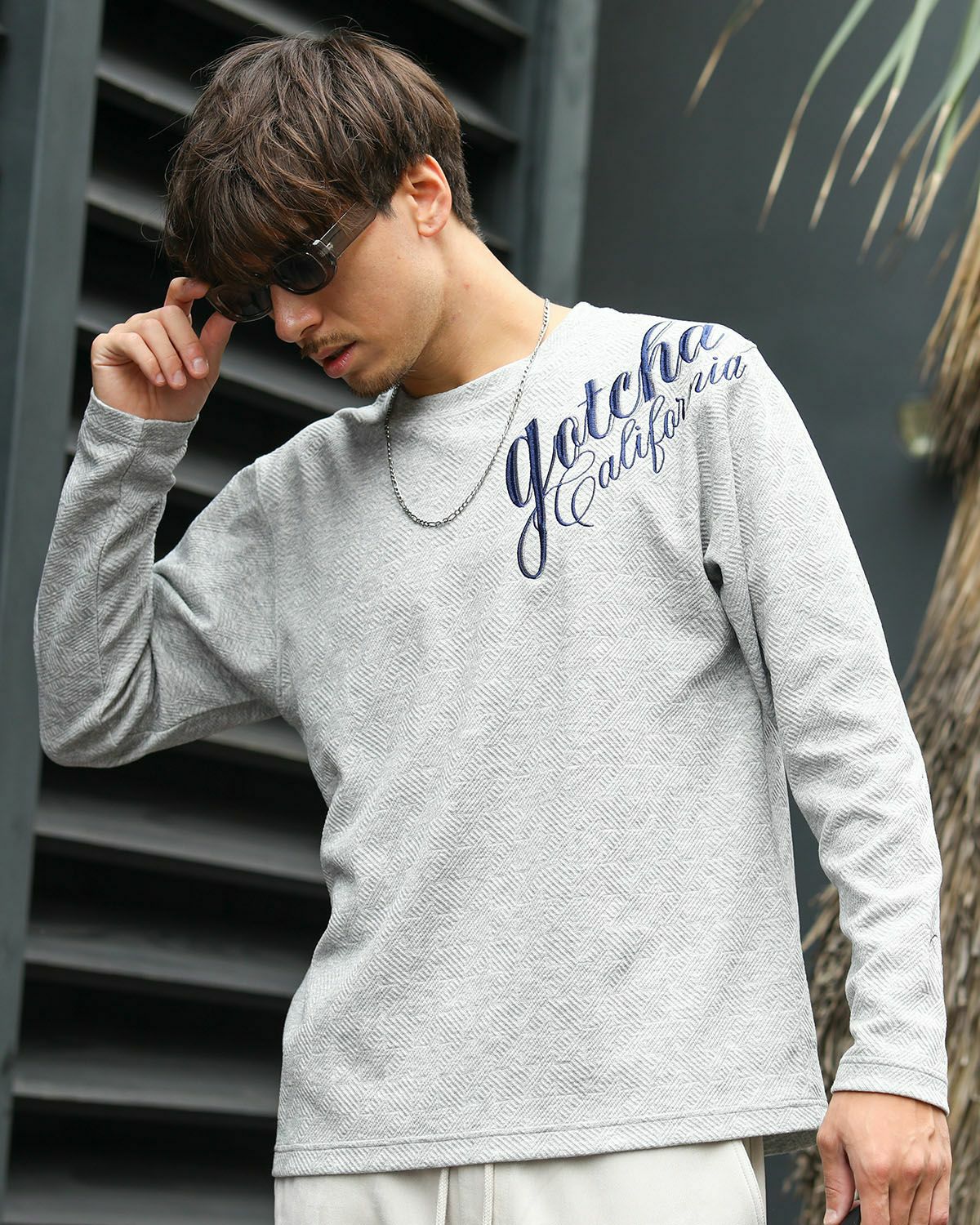 杢グレー：180cm/70kg(Lサイズ着用)