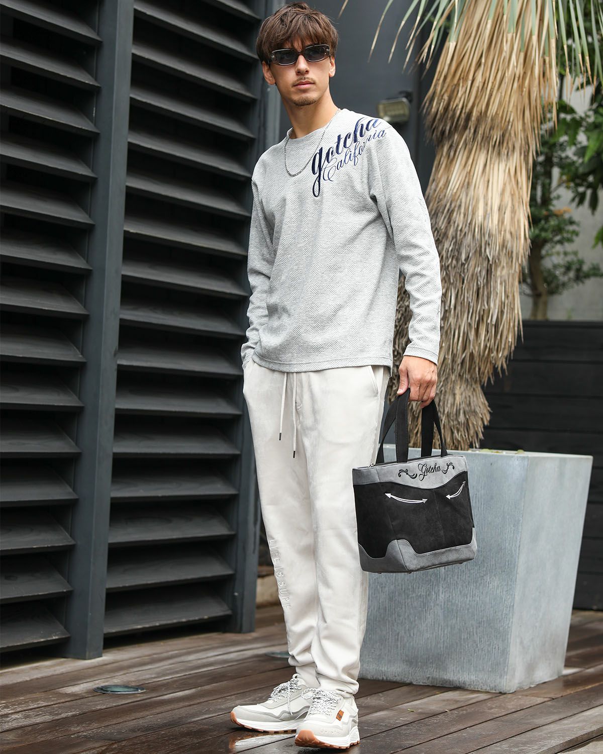 杢グレー：180cm/70kg(Lサイズ着用)