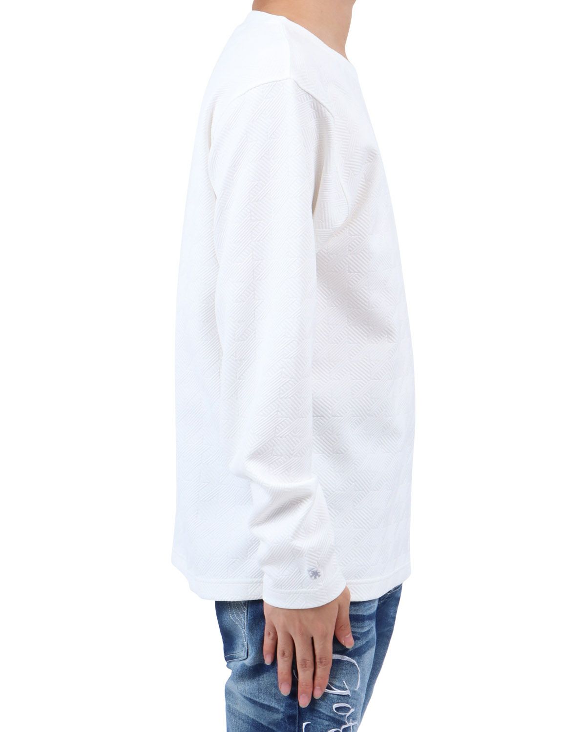 ホワイト：173cm63kg(Lサイズ着用)