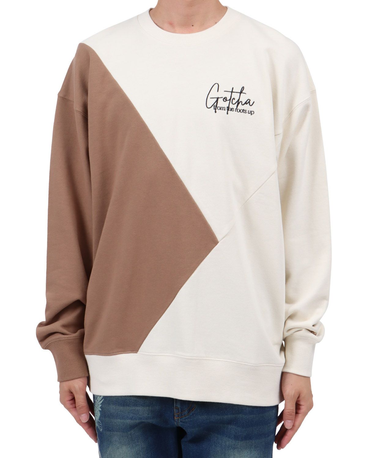 オフホワイト：174cm62kg(Lサイズ着用)