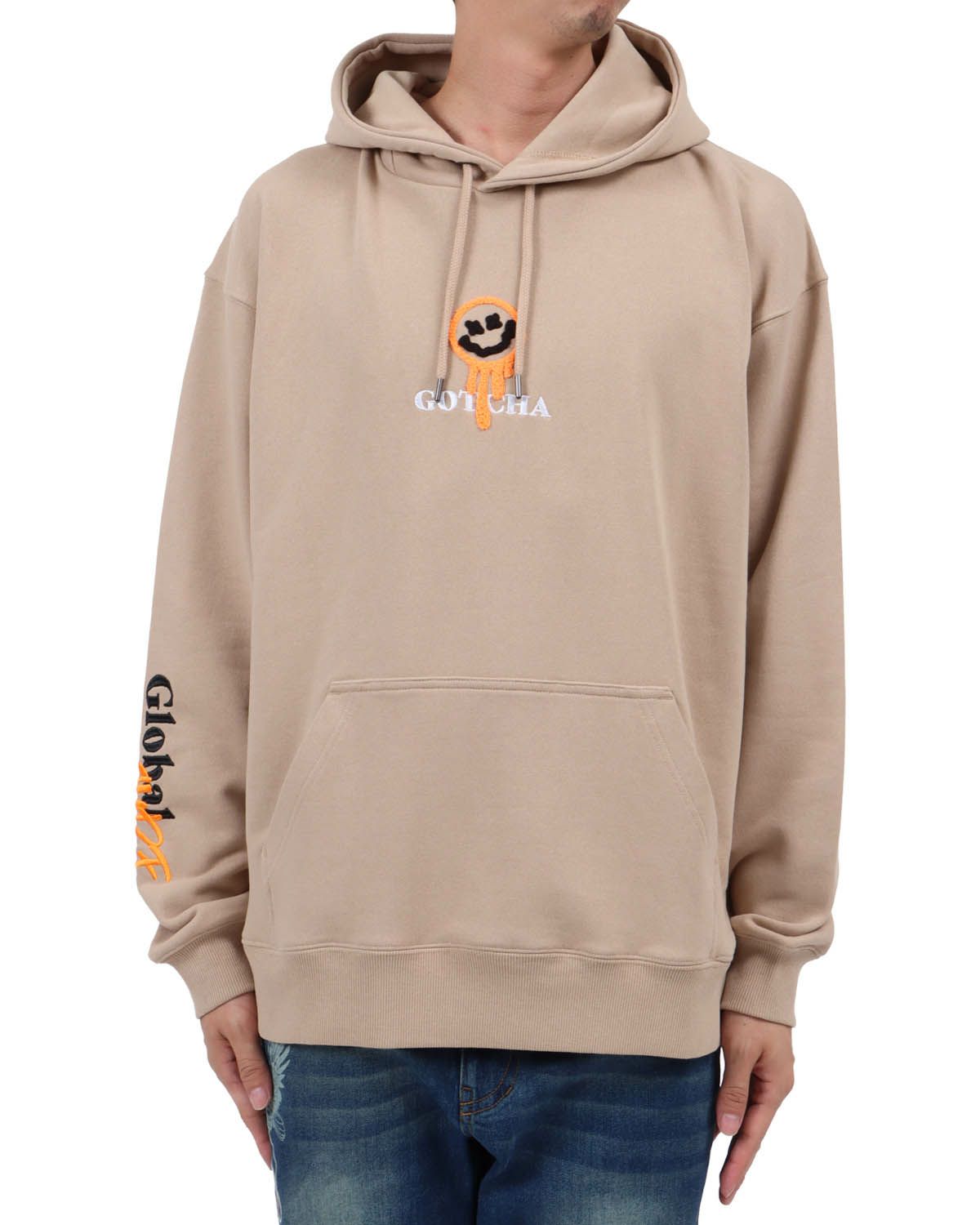 ベージュ：174cm62kg(Lサイズ着用)