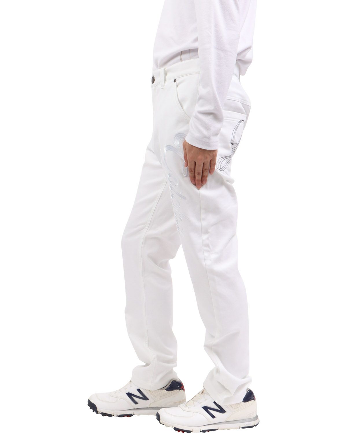 ホワイト：173cm63kg(Lサイズ着用)