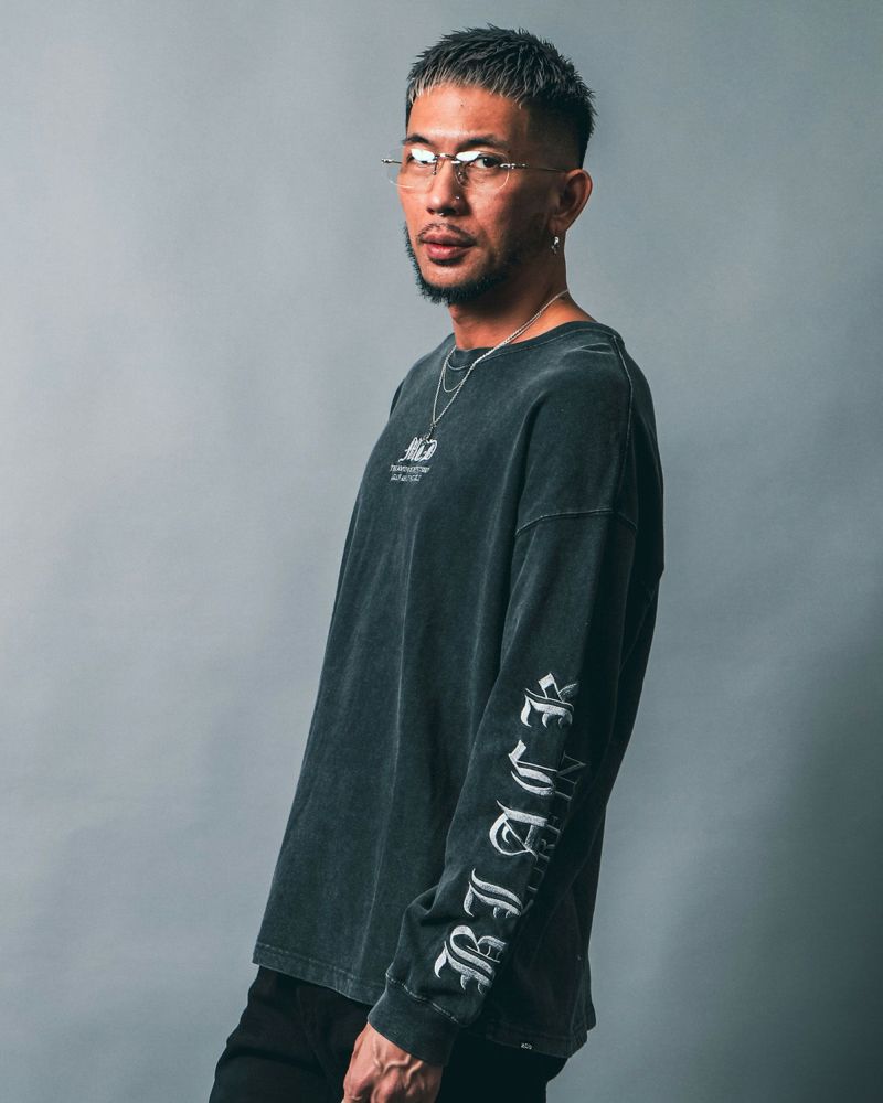 チャコール:183cm(Lサイズ着用)