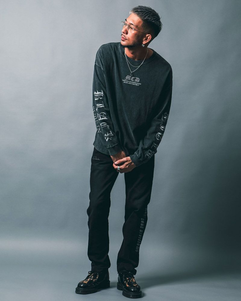 チャコール:183cm(Lサイズ着用)