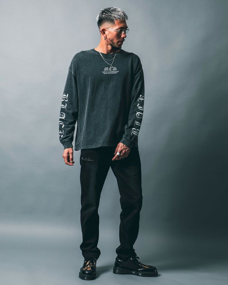 チャコール:183cm(Lサイズ着用)