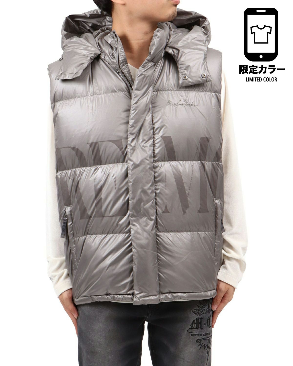 グレー：173cm63kg(Lサイズ着用)