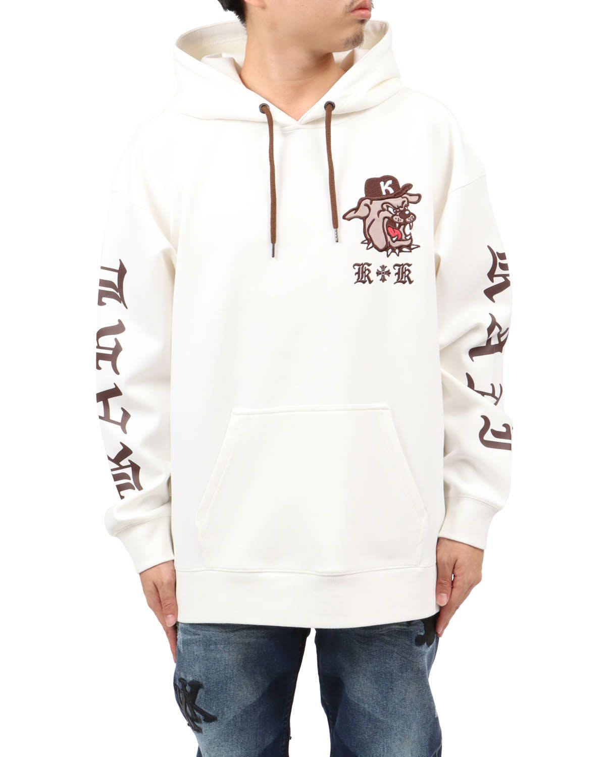 ホワイト：173cm63kg(Lサイズ着用)