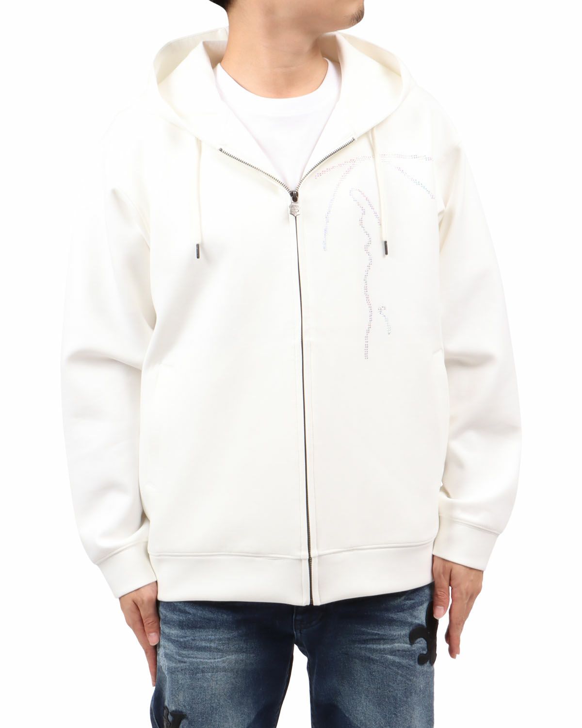 ホワイト：173cm63kg(Lサイズ着用)