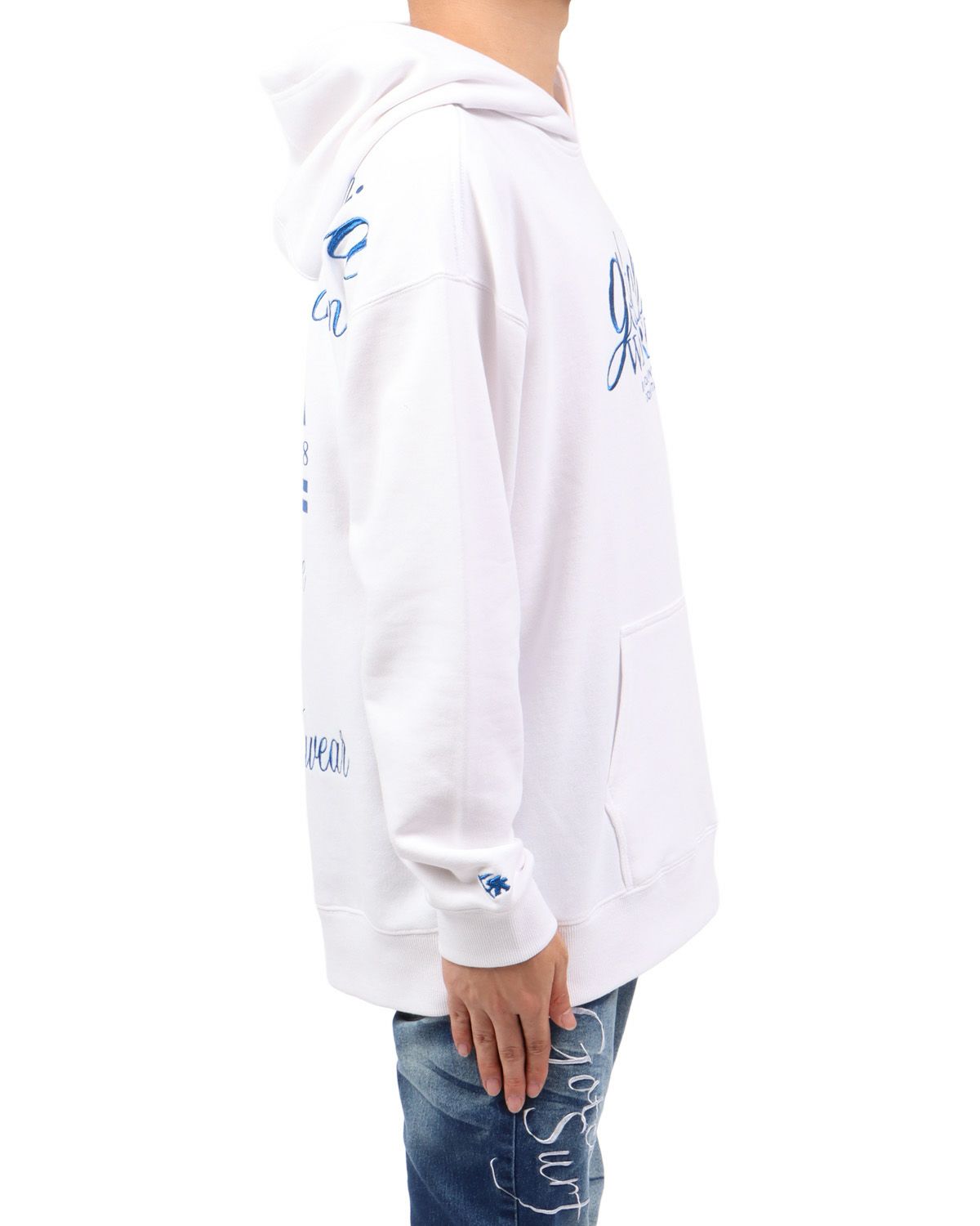 ホワイト：173cm63kg(Lサイズ着用)