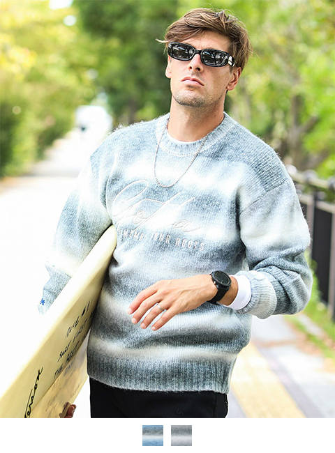 グレー：183cm/70kg(Lサイズ着用)