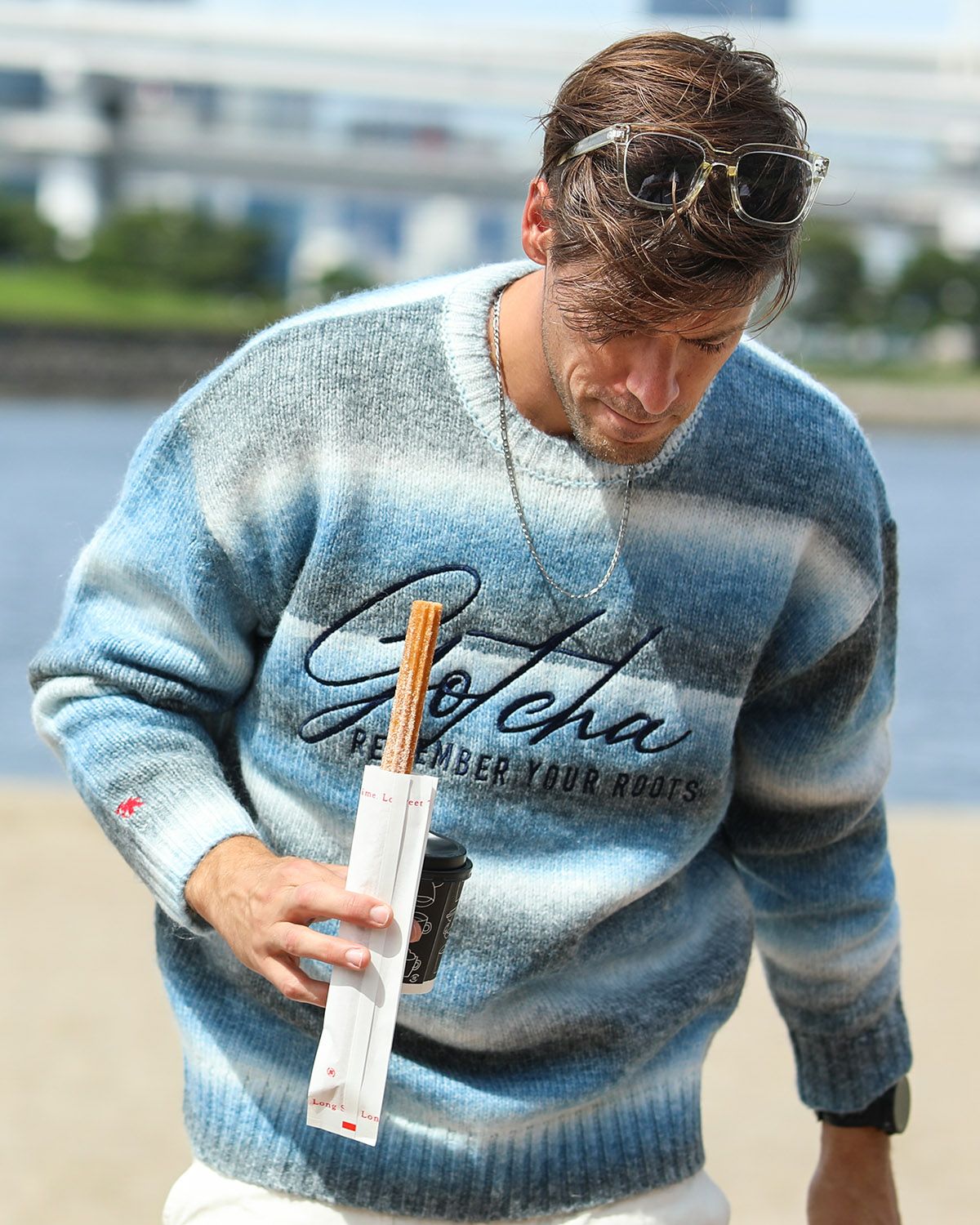 ホワイト：183cm/70kg(Lサイズ着用)