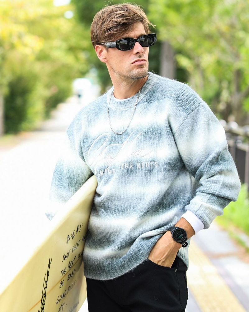 グレー：183cm/70kg(Lサイズ着用)