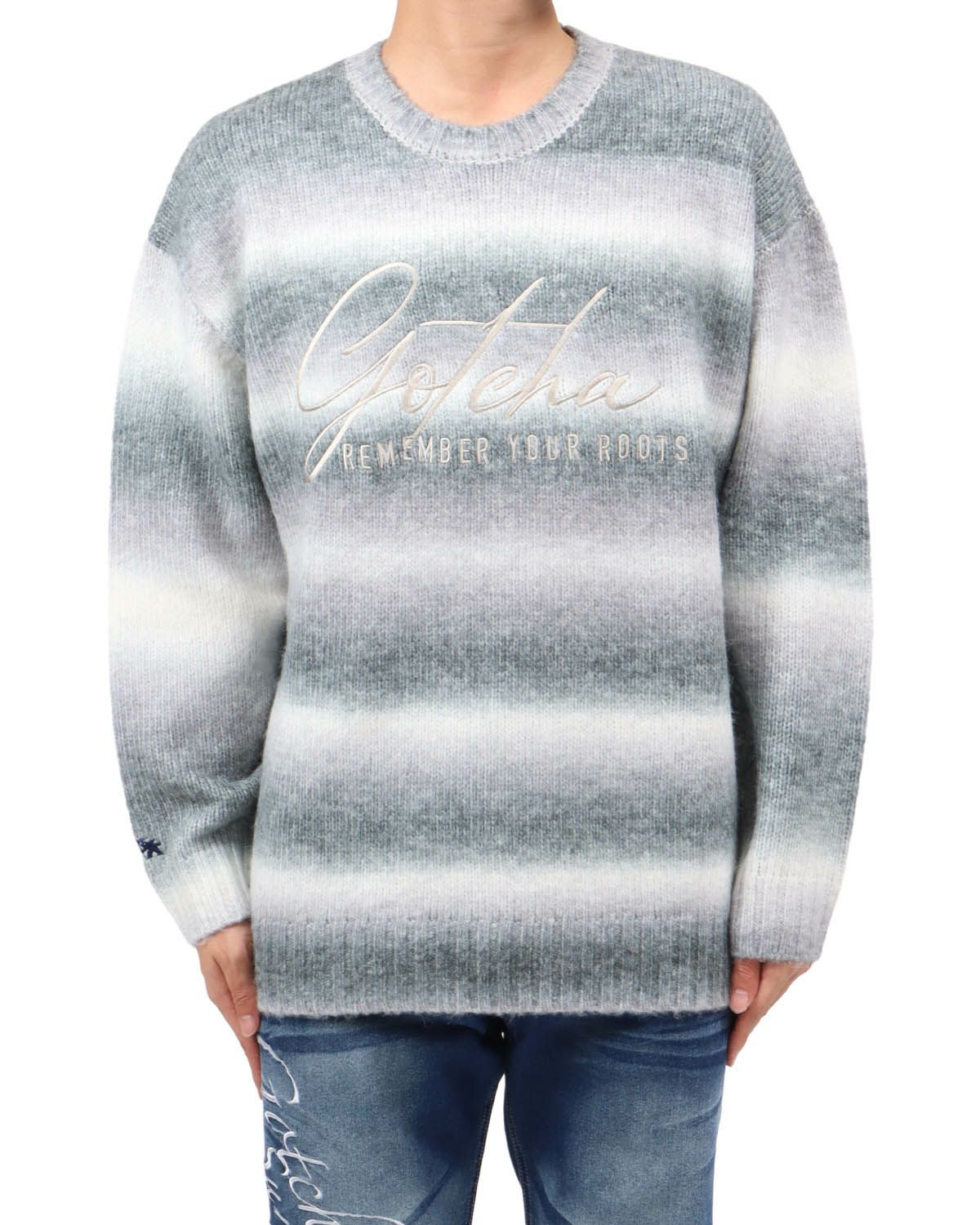 グレー：173cm63kg(Lサイズ着用)