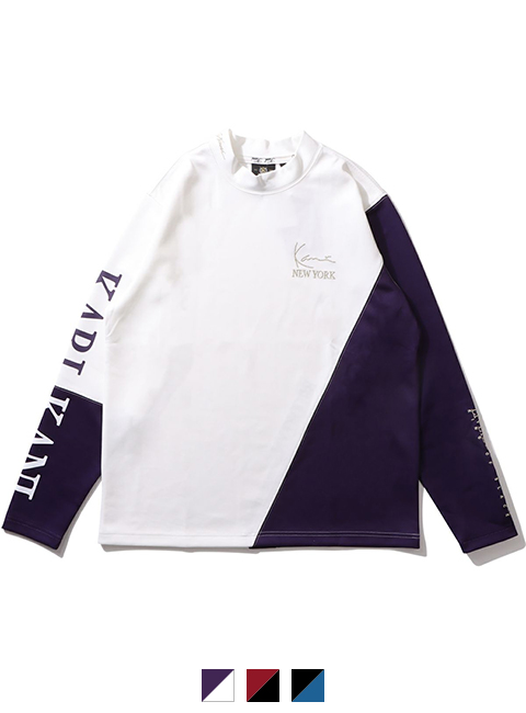 抗菌防臭 カラー切替 ハイネック ロンT