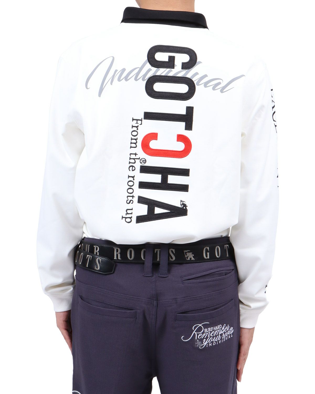 ホワイト：173cm63kg(Lサイズ着用)