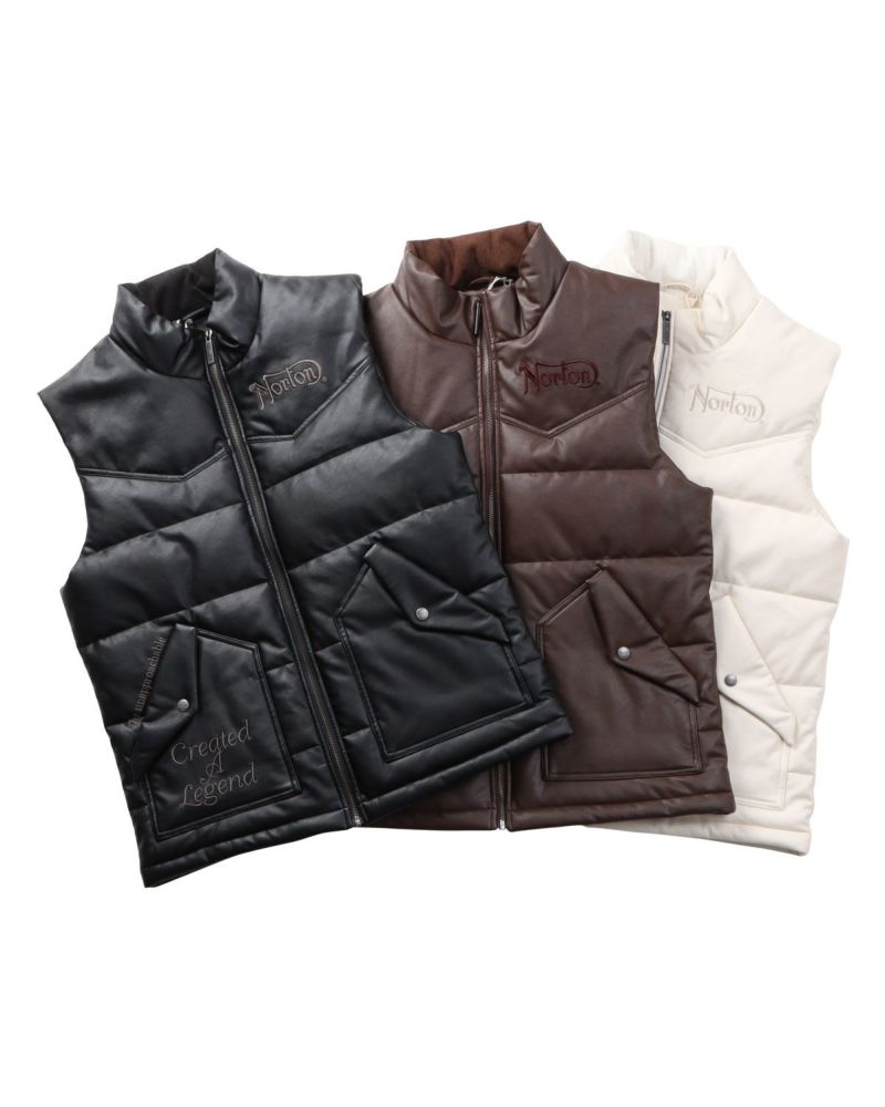 Norton] PUレザー MAXステッチ 中綿ベスト | PEET ONLINE STORE