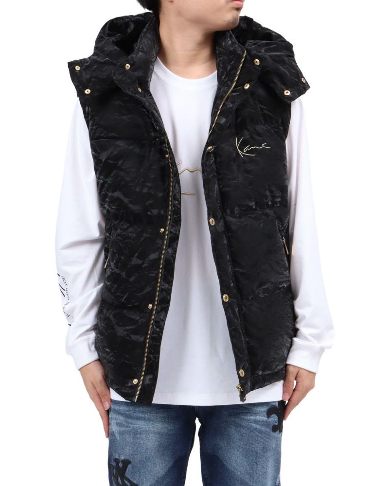 Karl Kani] 撥水ロゴ フード ダウンベスト | PEET ONLINE STORE