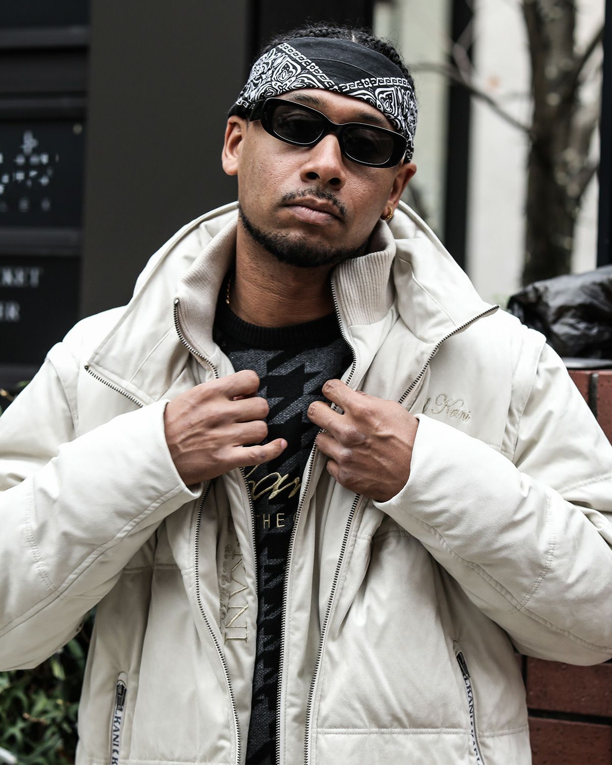 オフホワイト：183cm(XLサイズ着用)