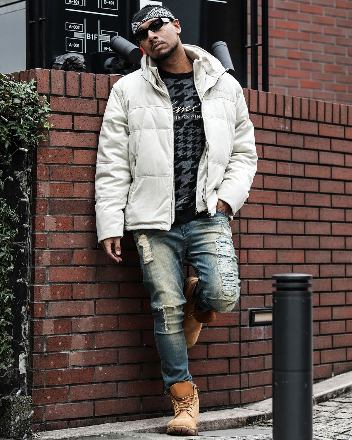 オフホワイト：183cm(XLサイズ着用)