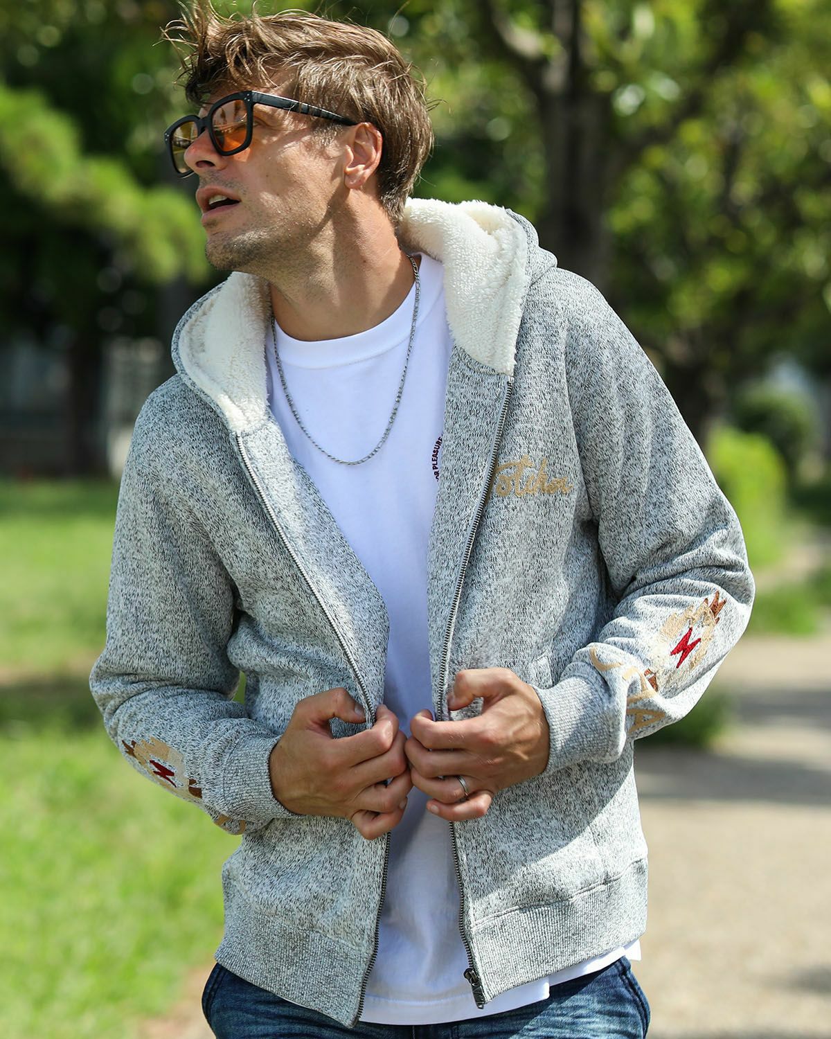 シロモク：183cm/70kg(Lサイズ着用)