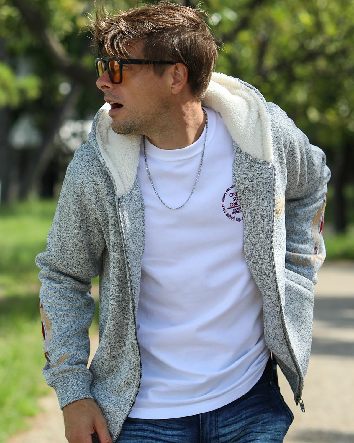 シロモク：183cm/70kg(Lサイズ着用)