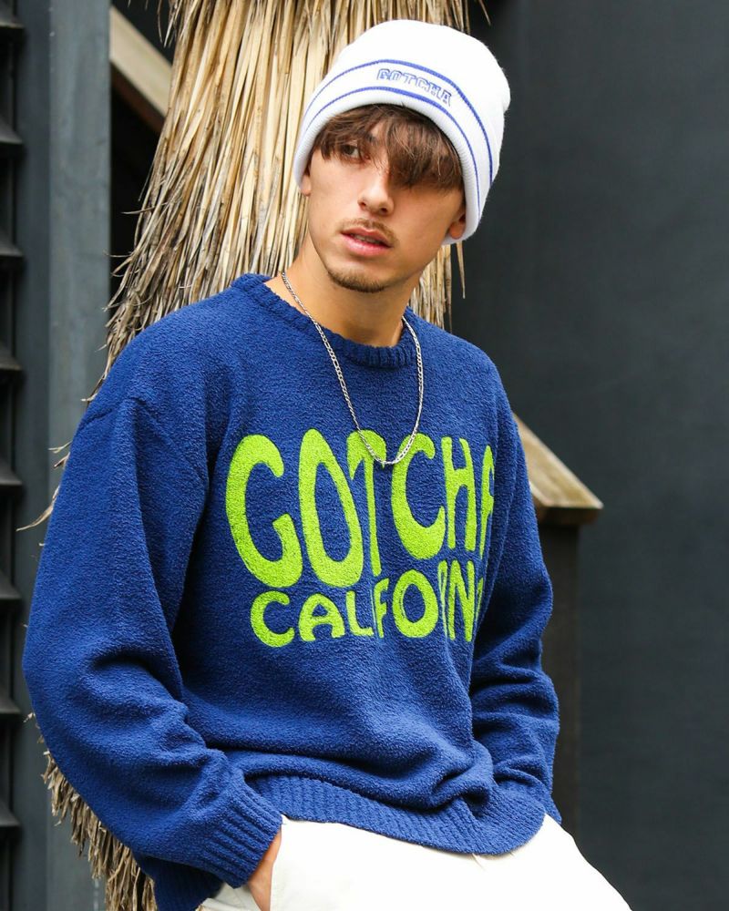 静電気防止 ビッグシルエット 立体ロゴ セーター