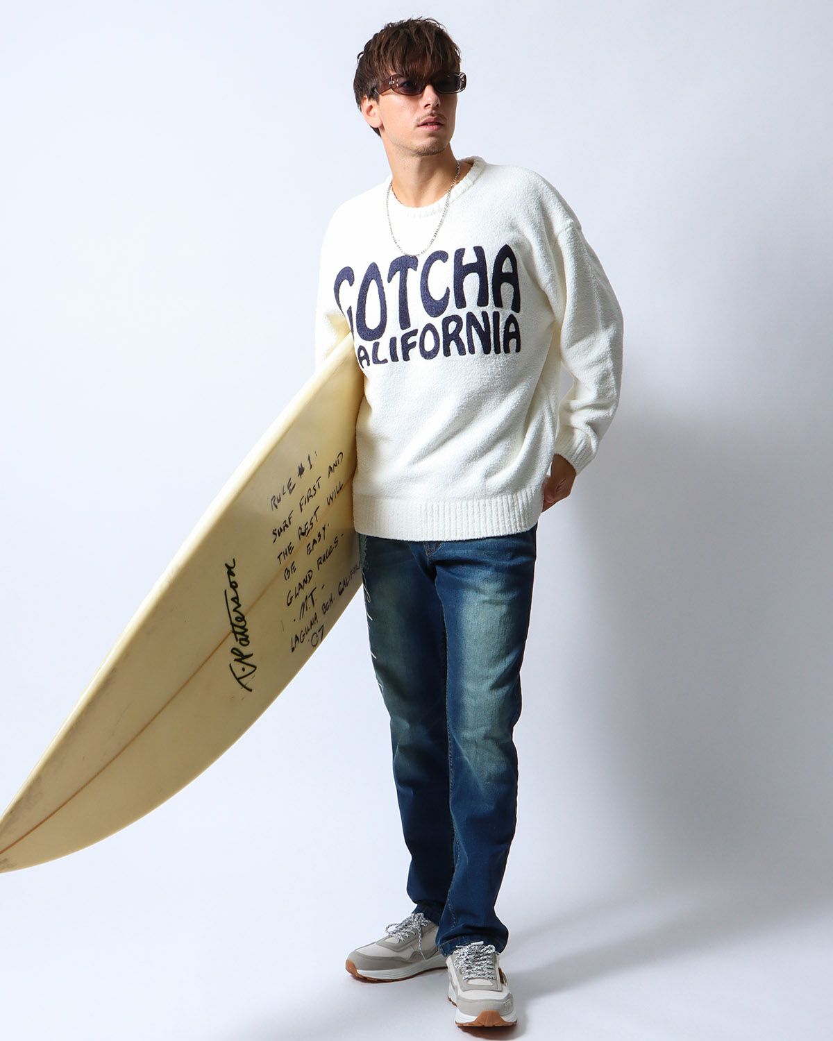 ホワイト：180cm/70kg(Lサイズ着用)