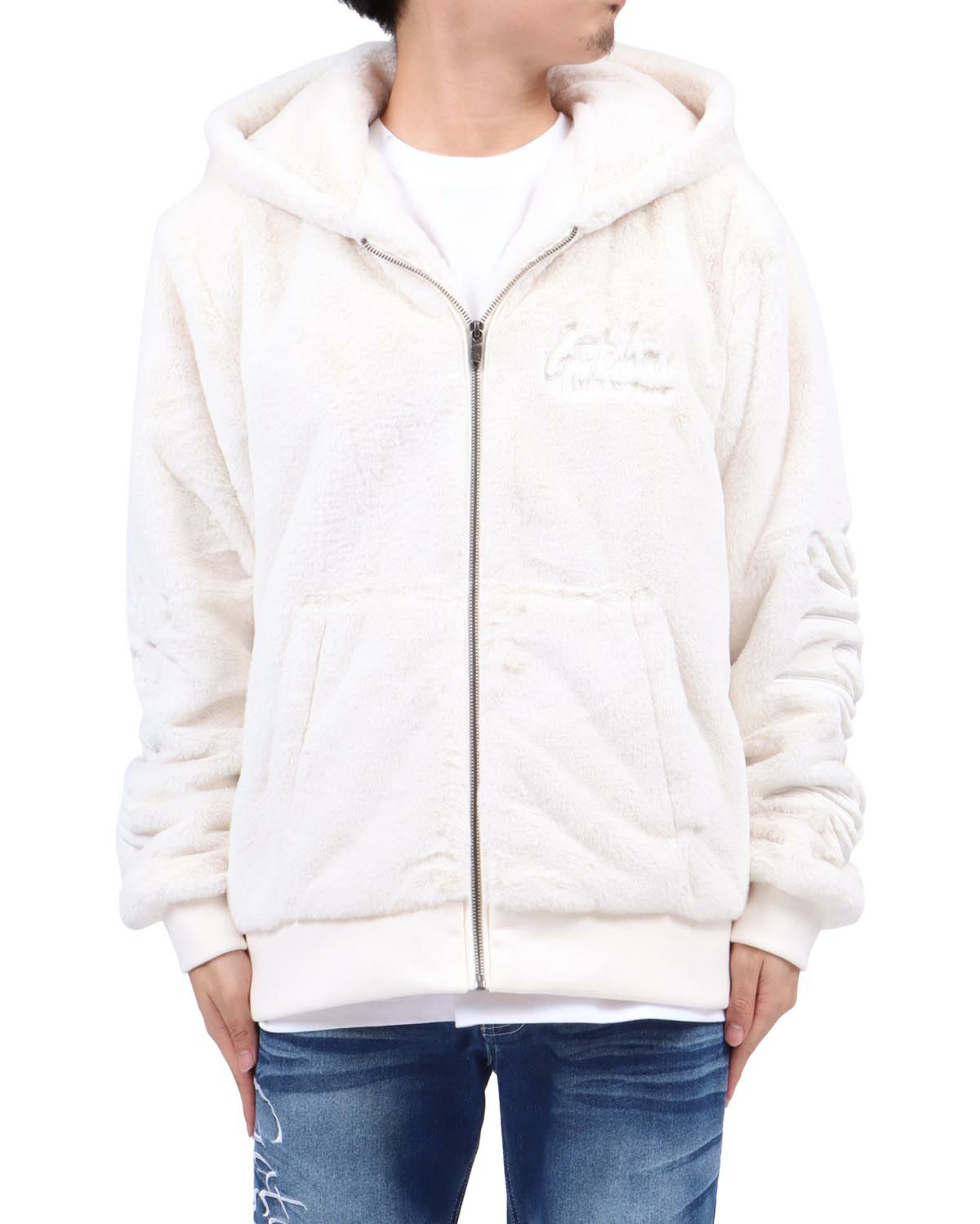 オフホワイト：173cm63kg(Lサイズ着用)