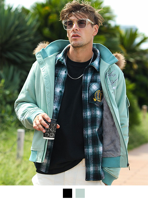 グリーングレー：183cm/70kg(Lサイズ着用)