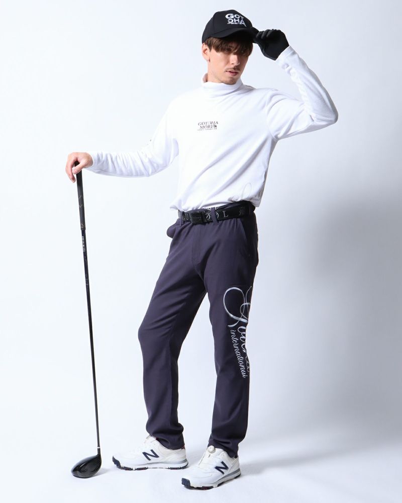 GOTCHA GOLF] スーパーストレッチ ジャカード 脇跨ぎ ロゴパンツ