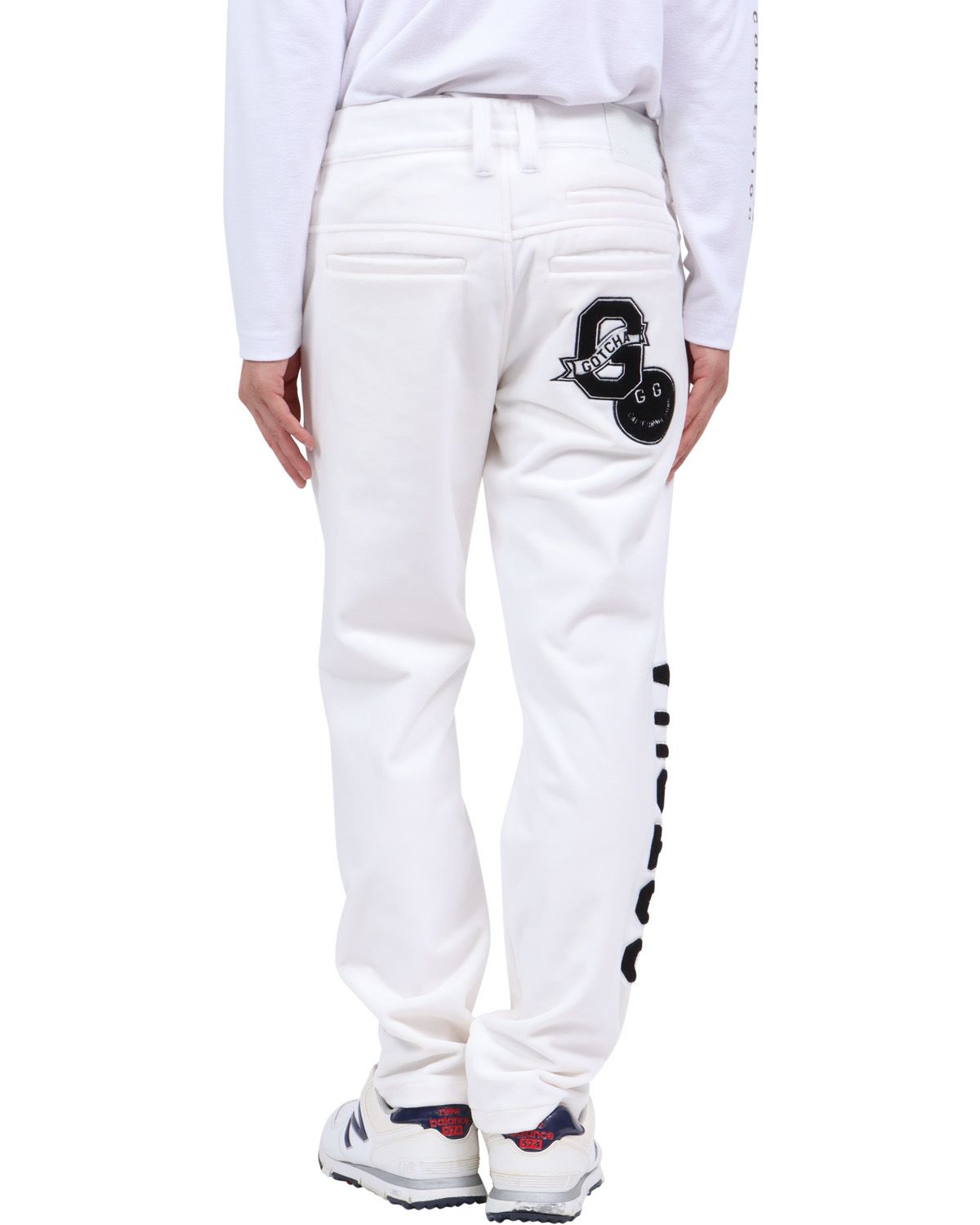 ホワイト：174cm62kg(Lサイズ着用)