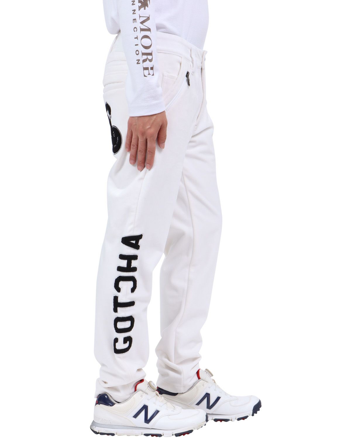 ホワイト：174cm62kg(Lサイズ着用)