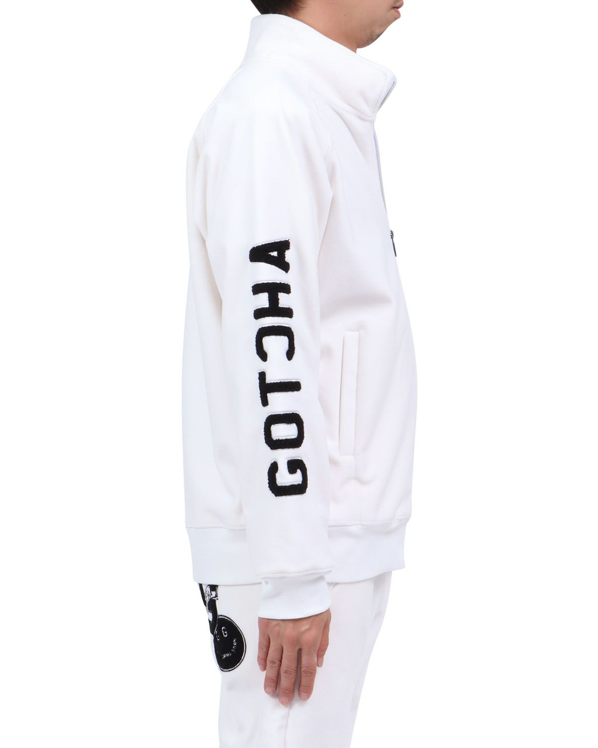 ホワイト：174cm62kg(Lサイズ着用)