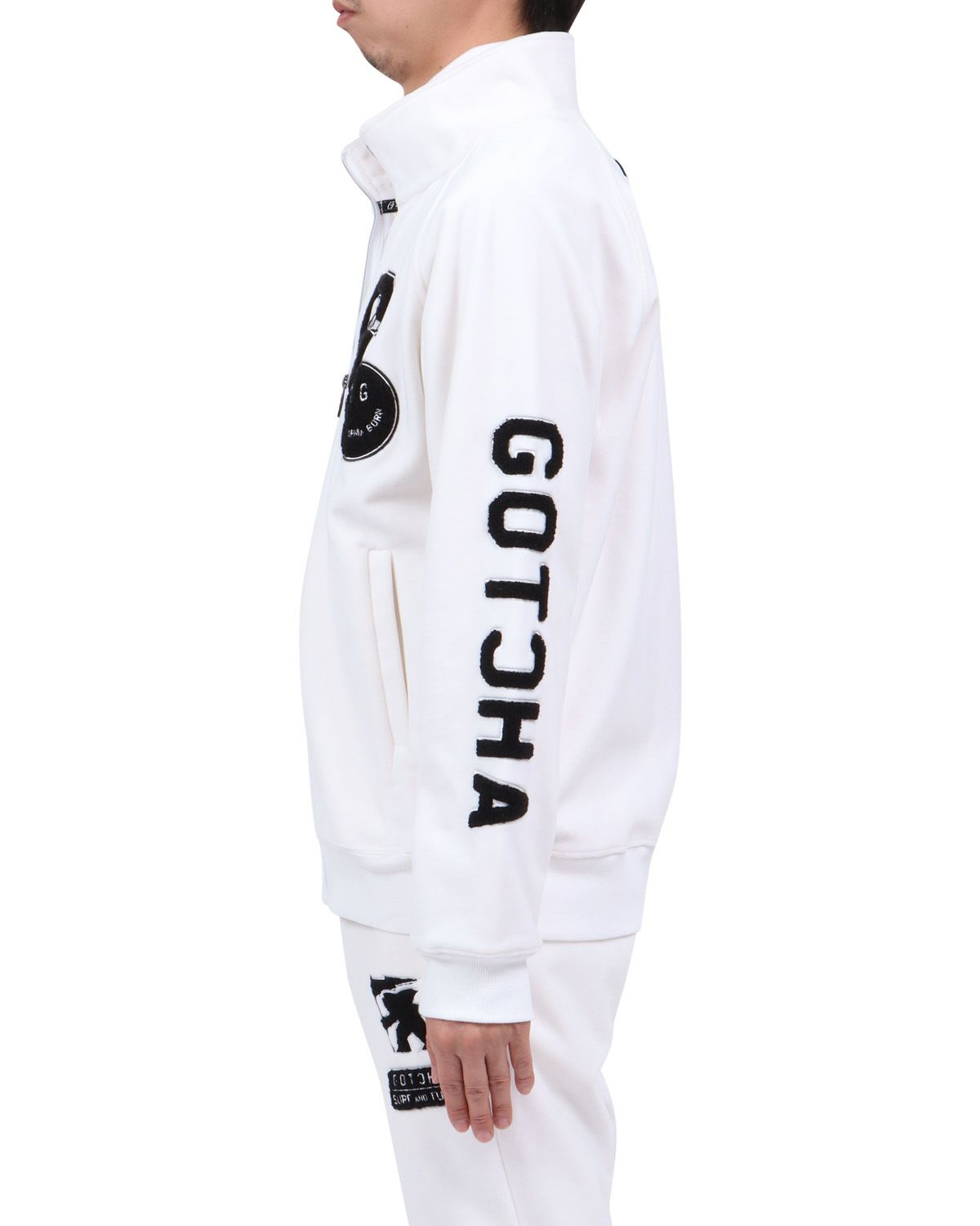 ホワイト：174cm62kg(Lサイズ着用)