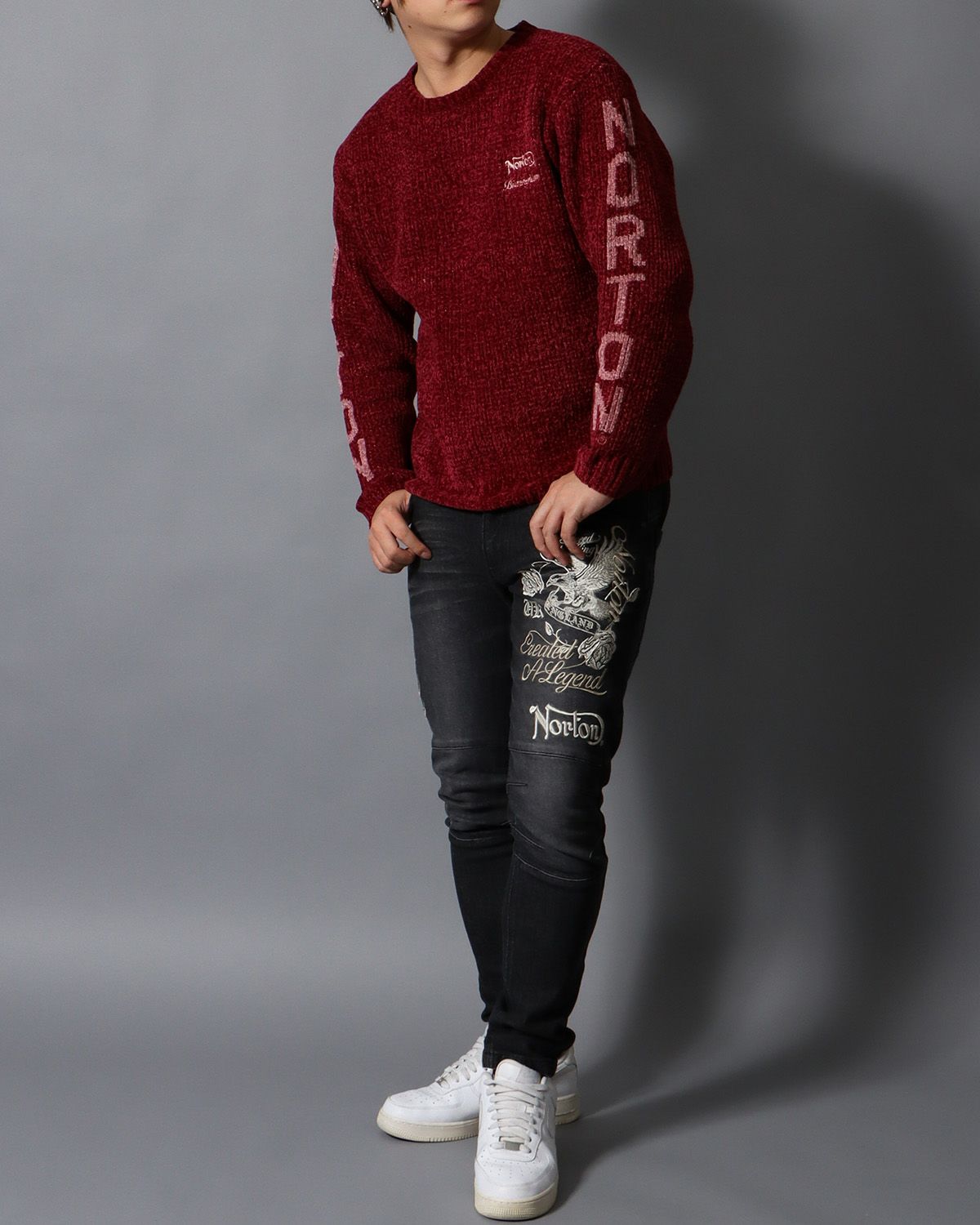 ワイン：178cm/75kg(Lサイズ着用)