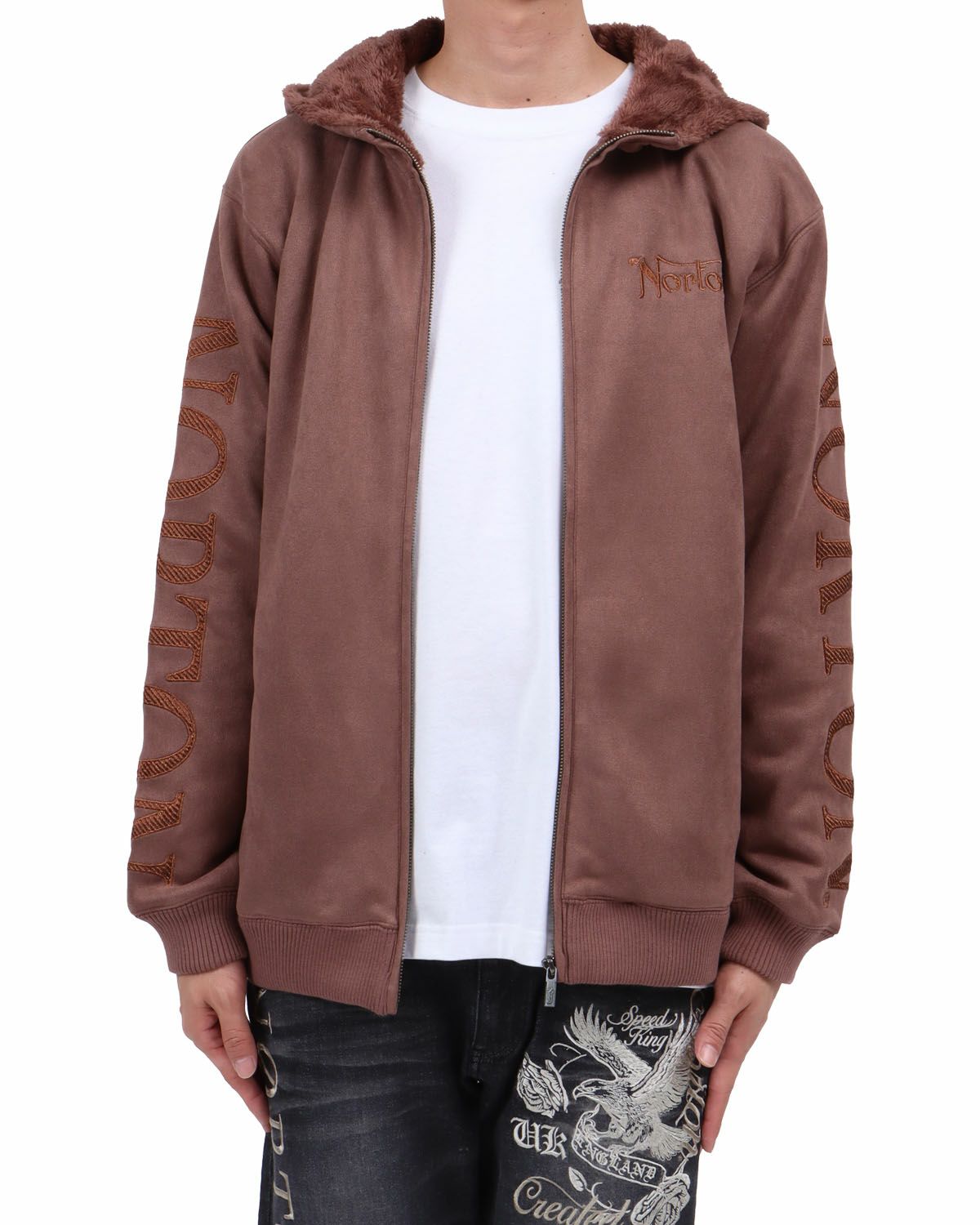 ライトブラウン：174cm62kg(Lサイズ着用)