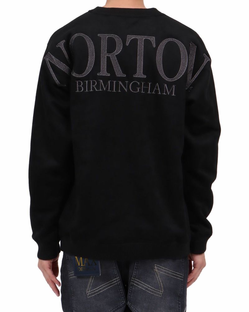 Norton] 撥水 裏ボア モイストスウェード ラメ刺繍 トレーナー | PEET