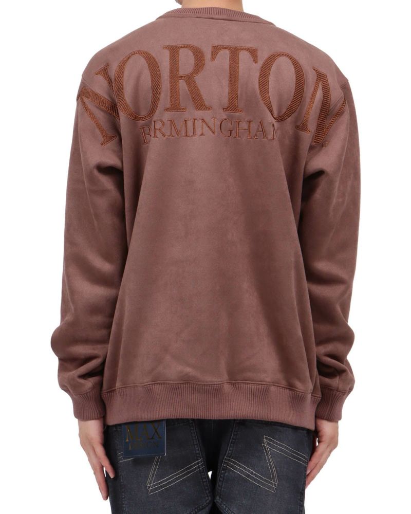 Norton] 撥水 裏ボア モイストスウェード ラメ刺繍 トレーナー | PEET